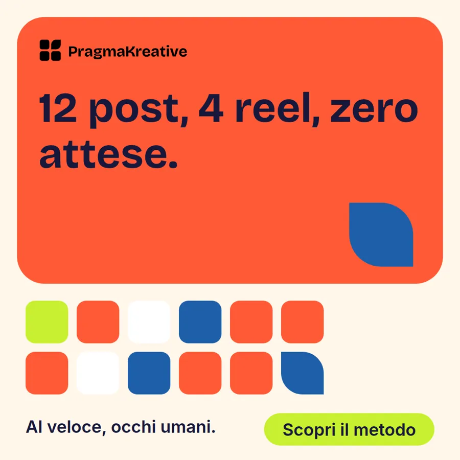 Post quadrato 1:1, lavoro interno PragmaKreative